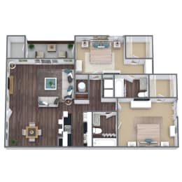 Violet Floor Plan 3D Image