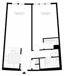 942 SF Floor Plan at Pier Village Apartments, Long Branch
