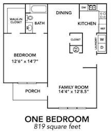 1 BR 1 BA 819 SF at North Creek, Southaven, 38671