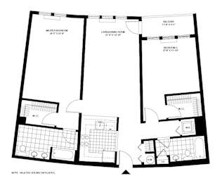 Two bedroom two bathroom apartment floor plan at Pier Village Apartments, Long Branch, 7740