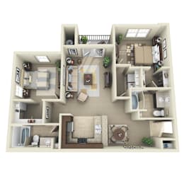 2Bed 2Bath_A at Broadstreet at EastChase Apartments, Montgomery, AL 36117