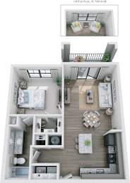 1 bed 1 bath C at Skyland Exchange Apartments, Asheville, NC