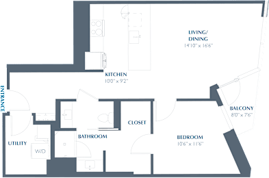 A12 Floor Plan at Eastline Residences Apartments, Dallas, 75206