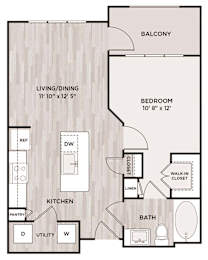 1BR 1BA_626 SF at Fifty02 Westover Hills, San Antonio, 78251