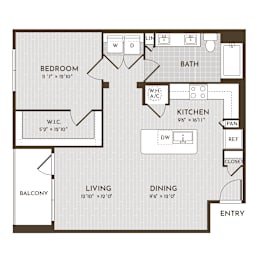 1Bed 1Bath_B at Alys Crossing Apartments, Cypress, TX