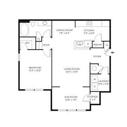 1 bed 1 bath D at Ansley Walk, Lafayette, LA, 70503