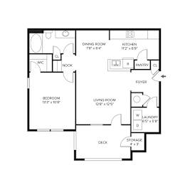 1 bed 1 bath B at Ansley Walk, Louisiana