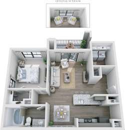 1 bed 1 bath D at Skyland Exchange Apartments, Asheville, 28803