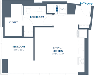 A3 Floor Plan at Eastline Residences Apartments, Dallas, TX, 75206