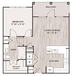 1BR 1BA_723 SF at Fifty02 Westover Hills, San Antonio, Texas