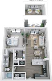 1 bed 1 bath B at Skyland Exchange Apartments, Asheville, NC, 28803