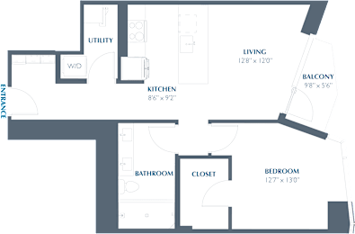 A6 Floor Plan at Eastline Residences Apartments, Dallas, Texas