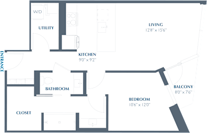 A9 Floor Plan at Eastline Residences Apartments, Texas, 75206