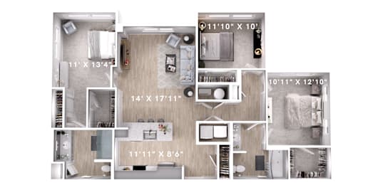 3 bed 2 bath at Lumen Apartments, Hampton, VA