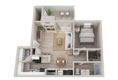 1Bed1Bath at Arbors at Natchez Trace Apartments, Ridgeland, MS