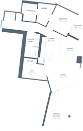 B1 Floor Plan at Eastline Residences Apartments, Dallas, TX, 75206