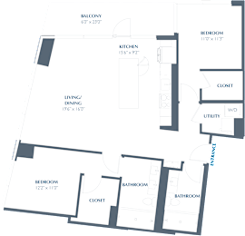 B5 Floor Plan at Eastline Residences Apartments, Dallas