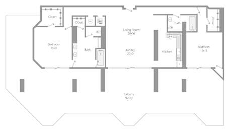 B5 Floor Plan at The Hamilton, Miami, Florida