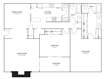 2BR 2BA (1475 SF) at Riverchase Landing, Hoover, 35244