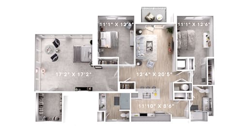 3 bed 2 bath A at Lumen Apartments, Hampton, 23666