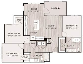 3BR 2BA_C1 - 1266 SF at Fifty02 Westover Hills, San Antonio, Texas