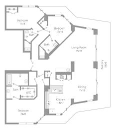 C1 Floor Plan at The Hamilton, Miami