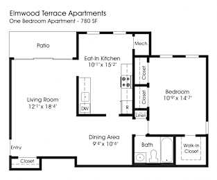 1BR 1BA_780sf at The Apartments at Elmwood Terrace, Frederick, MD