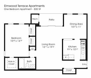 1BR 1BA_800sf at The Apartments at Elmwood Terrace, Frederick, 21702