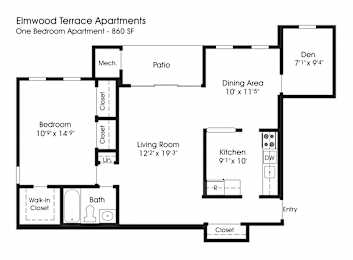 1BR 1BA_860sf at The Apartments at Elmwood Terrace, Frederick, Maryland