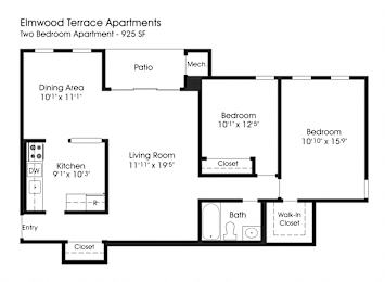 2BR 1BA_925sf at The Apartments at Elmwood Terrace, Maryland