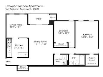 2BR 1BA_960sf at The Apartments at Elmwood Terrace, Frederick, MD, 21702