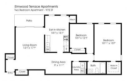 2BR 1BA_975sf at The Apartments at Elmwood Terrace, Frederick, MD