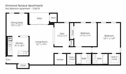 2BR 2BA_1240sf at The Apartments at Elmwood Terrace, Frederick, Maryland