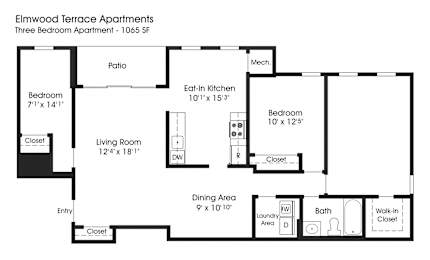3BR 1BA_1065sf at The Apartments at Elmwood Terrace, Maryland