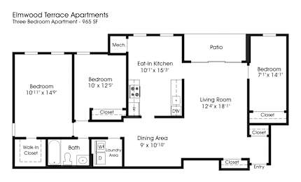 3BR 1BA_965sf at The Apartments at Elmwood Terrace, Frederick