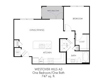 1 bed 1 bath B at Estraya Westover Hills, San Antonio, Texas