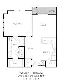 1 bed 1 bath C at Estraya Westover Hills, San Antonio