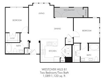 2 bed 2 bath A at Estraya Westover Hills, Texas