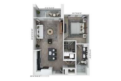 A3 Floor Plan at District 757 Apartments, Norfolk, Virginia
