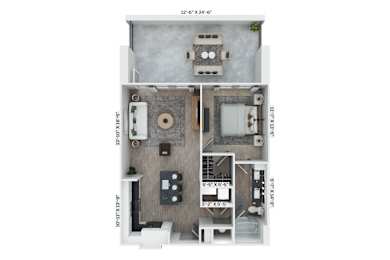 A31 Floor Plan at District 757 Apartments, Virginia, 23502