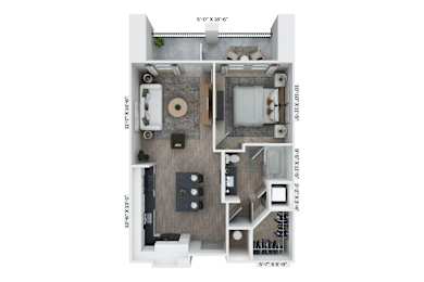 A5 Floor Plan at District 757 Apartments, Norfolk, VA