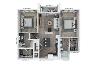 B1 Floor Plan at District 757 Apartments, Norfolk