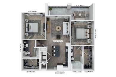 B11 Floor Plan at District 757 Apartments, Norfolk, Virginia