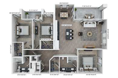 C11 Floor Plan at District 757 Apartments, Norfolk, Virginia