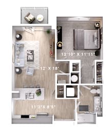 1 bed 1 bath at Lumen Apartments, Hampton, VA