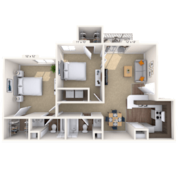 2BR 2BA (800 SF) at Pear Orchard, Ridgeland, Mississippi
