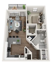 A1_1 Floorplan at Midtown Row Apartments, Montgomery, AL