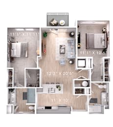 2 bed 2 bath at Lumen Apartments, Virginia, 23666