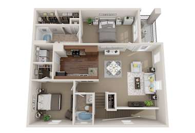2 bed 2 bath at Reflections of Island Park Apartments, Louisiana