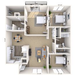 3Bed 2Bath at Lakeshore Landing Apartments, Mississippi, 39157
